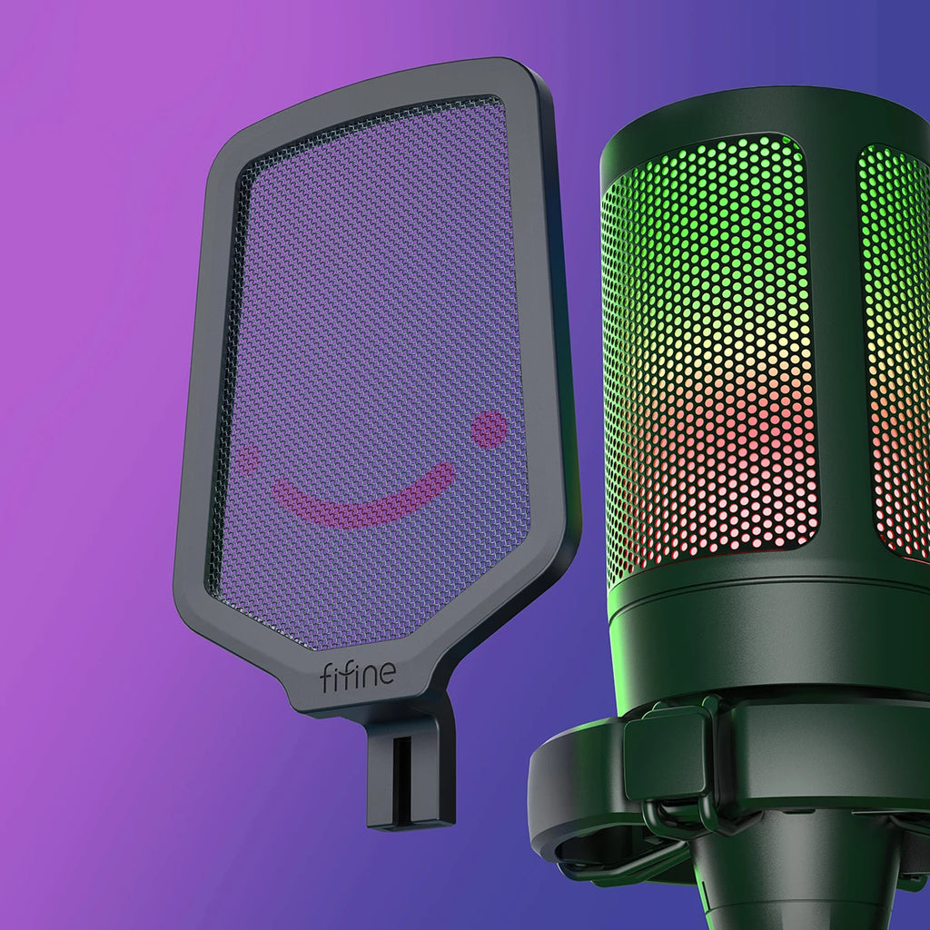 FIFINE Ampligame USB Microphone for Gaming Streaming with Pop Filter